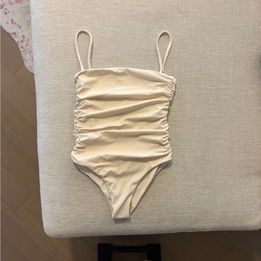 FP x Belle the Label The Ruched Maillot One-Piece Swimsuit Birch XS NWT NEW - Picture 7 of 11